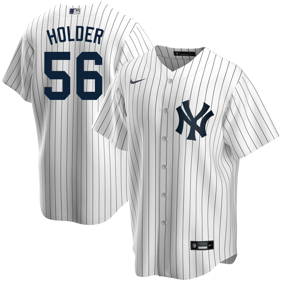 2020 Nike Men #56 Jonathan Holder New York Yankees Baseball Jerseys Sale-White